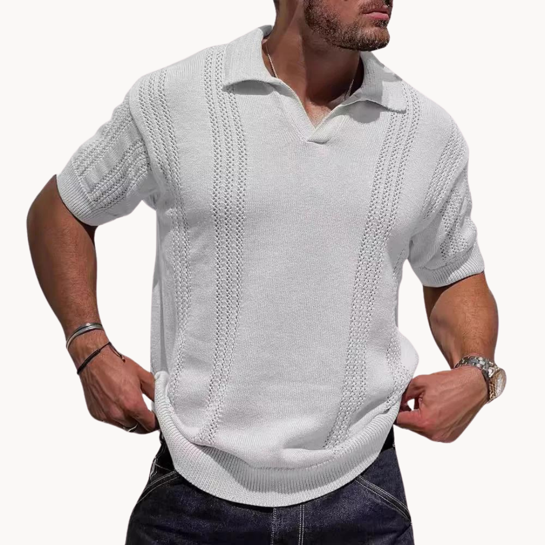 Polo z Mřížkované Tkaniny s Kontrolou Vlhkosti