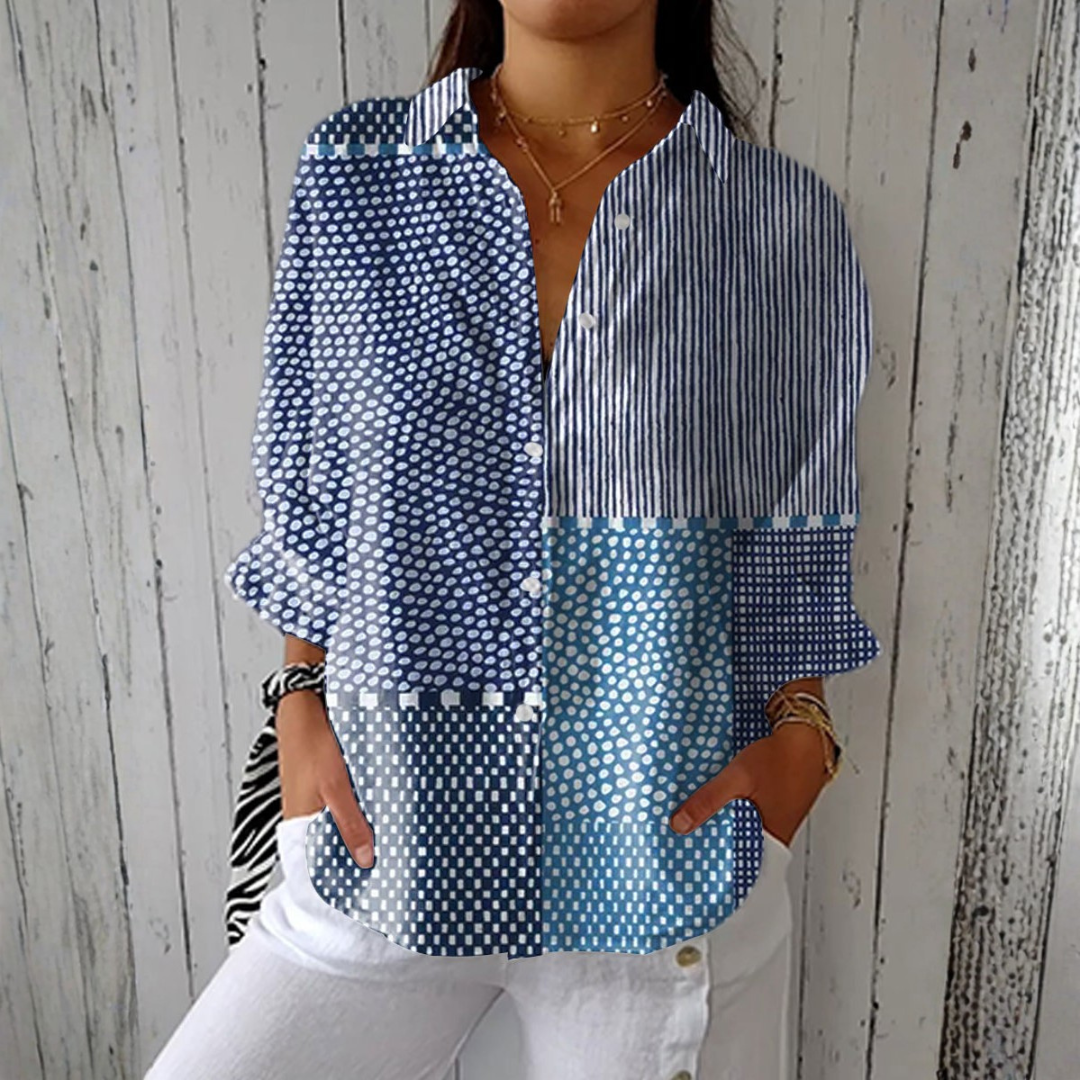 Denise - Blouse with Ocean Pattern