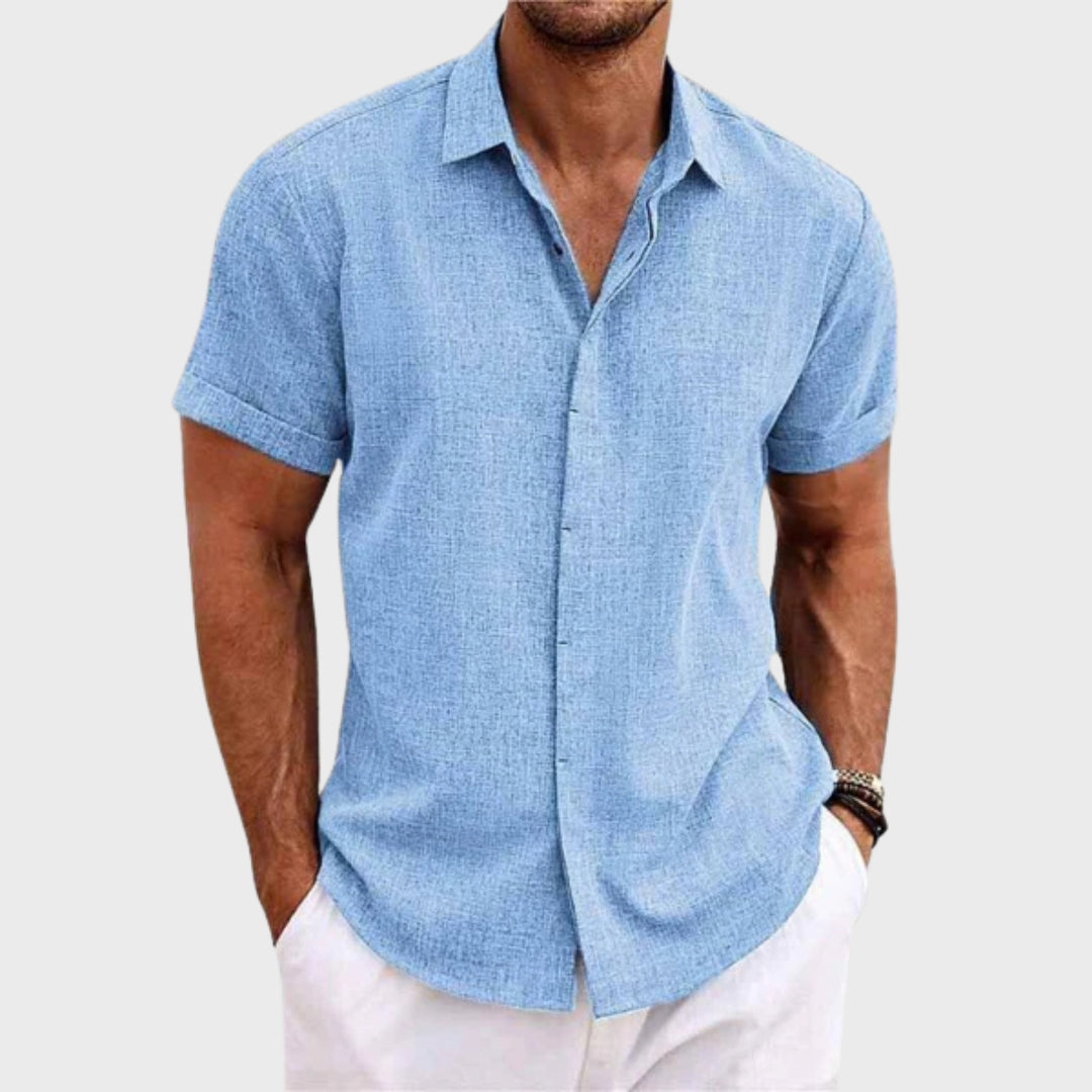 Miguel - Męska Koszula z Zapięciem na Guziki