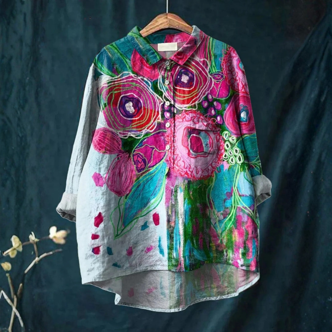 Elda - Košile s vintage květinovým designem