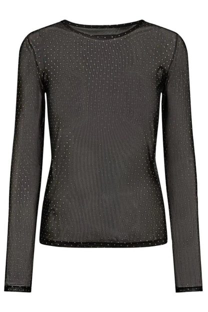 Černé dlouhé rukávy s mesh a zlatými puntíky | Sparkle | Liberté