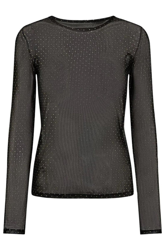 Černé dlouhé rukávy s mesh a zlatými puntíky | Sparkle | Liberté