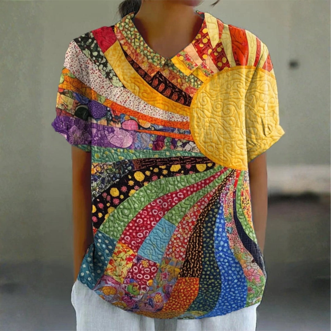 Mel - Sunburst Patchwork Shirt