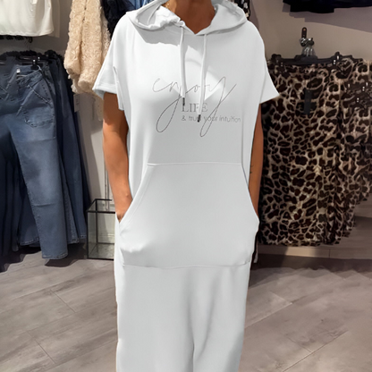 Sásquia - Stylowa Casualna Sukienka z Kapturem