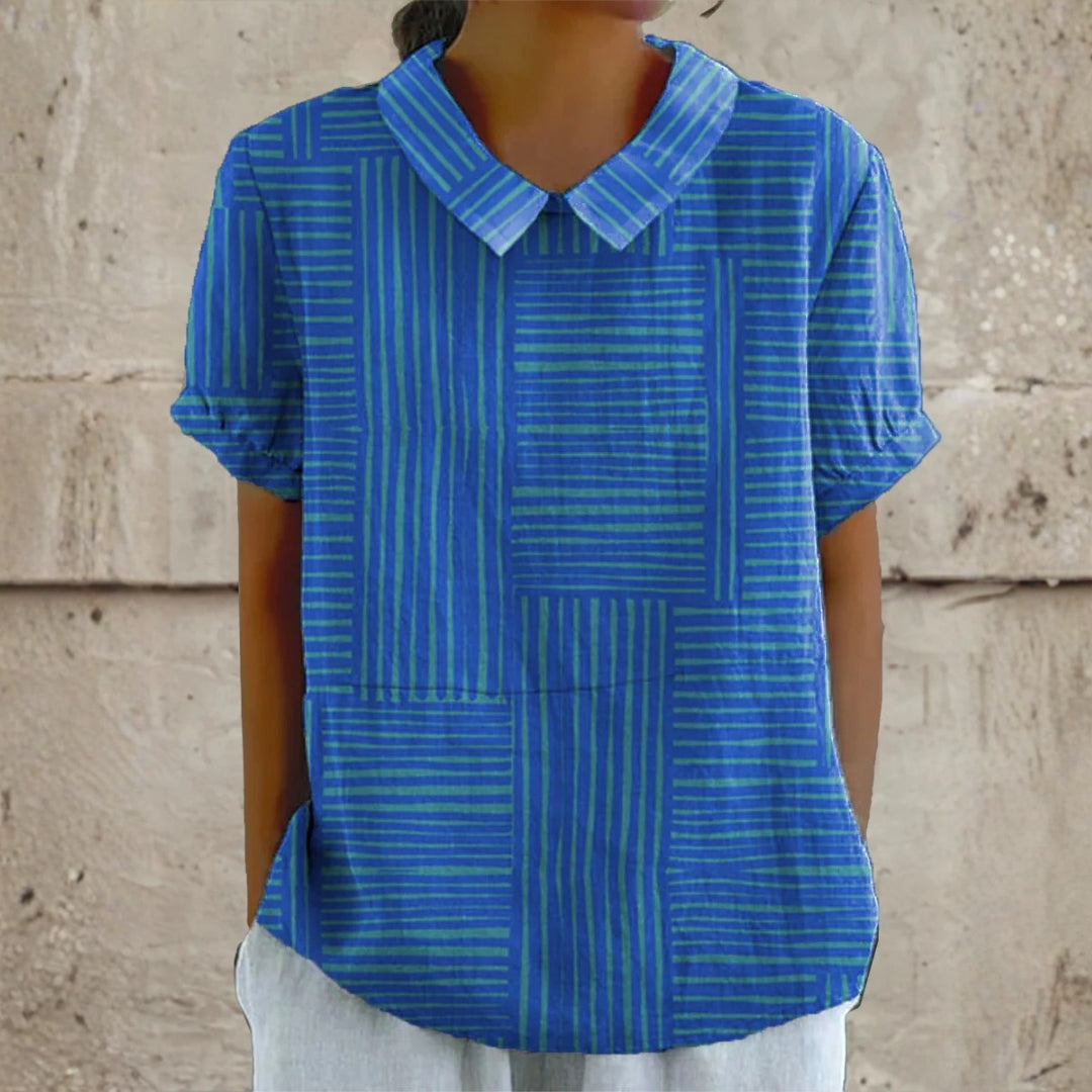 Mara - Geometric Striped Shirt