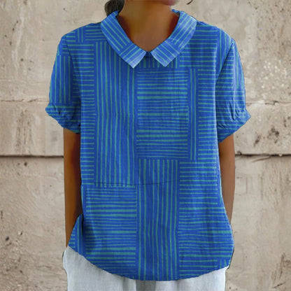 Mara - Geometric Striped Shirt