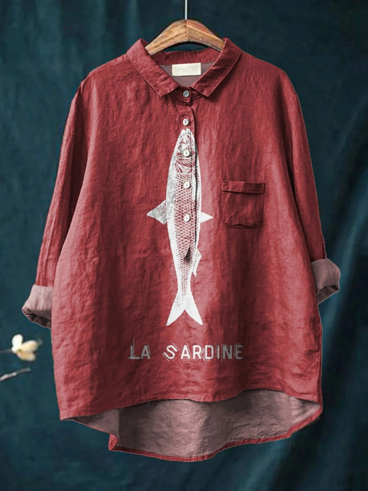 Sofia - Casual Shirt with Sardine Design