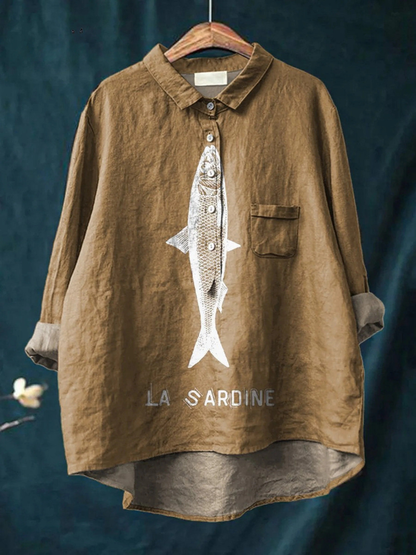 Sofia - Casual Shirt with Sardine Design