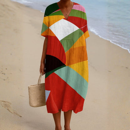 Daniela - Barevné patchwork šaty