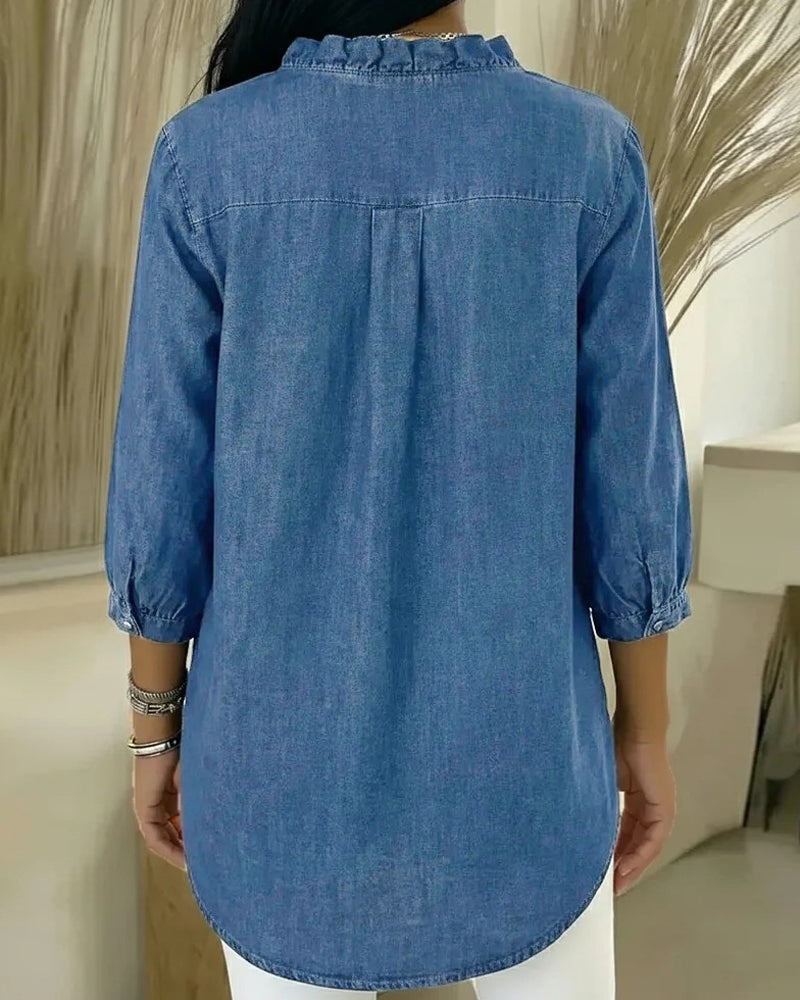 Elvari – Blouse élégante avec détails volantés