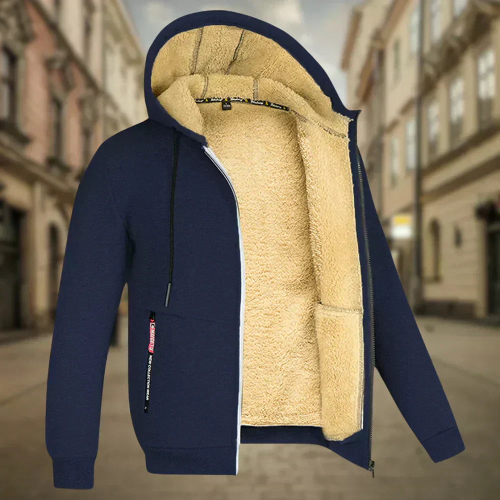 Lourenço - Męska Polarowa Bluza z Kapturem