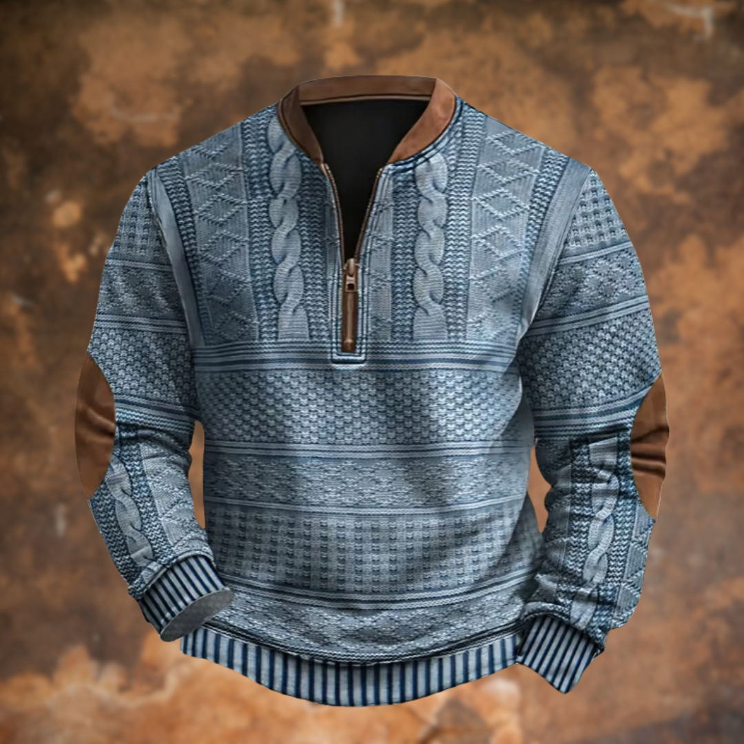 João - Sweter Dzianinowy z Zapięciem