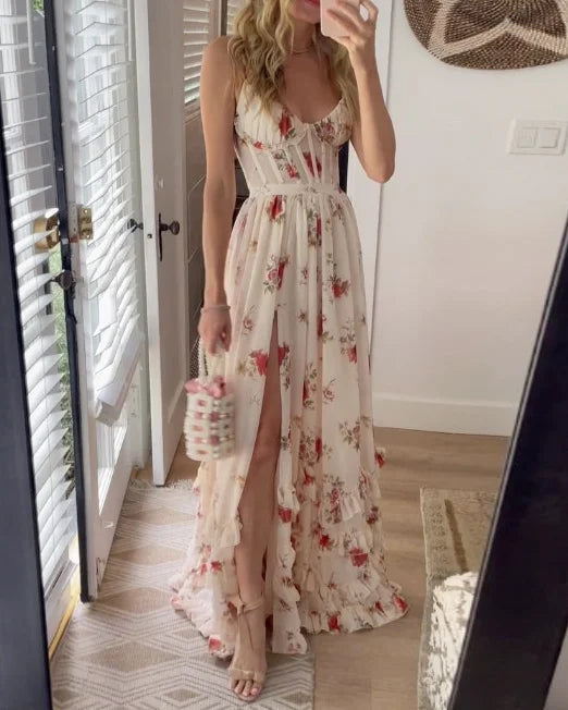 Sónia - Midi Dress with Floral Pattern