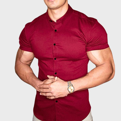 Ricardo - Slim Fit Krátký Rukáv Košile" can be rewritten as "Ricardo - Slim Fit Short Sleeve Shirt.