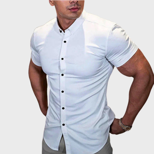 Ricardo - Slim Fit Krátký Rukáv Košile" can be rewritten as "Ricardo - Slim Fit Short Sleeve Shirt.