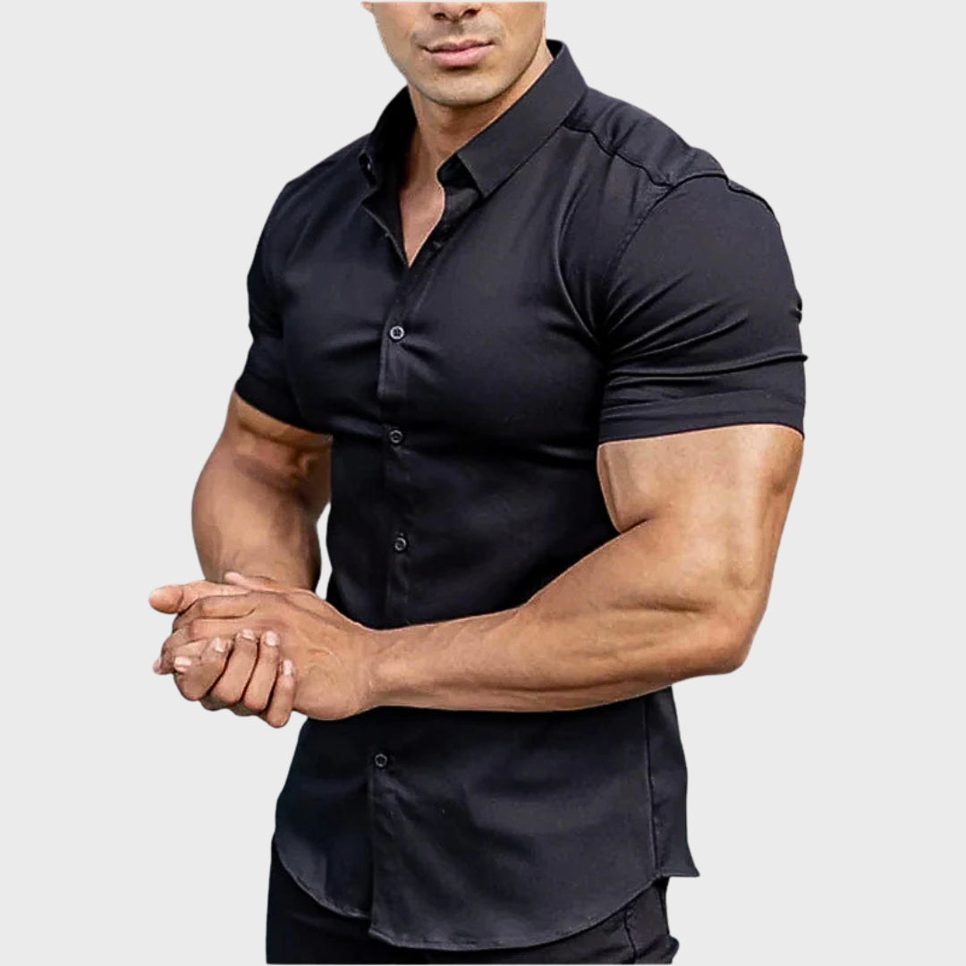 Ricardo - Slim Fit Krátký Rukáv Košile" can be rewritten as "Ricardo - Slim Fit Short Sleeve Shirt.