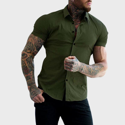 Ricardo - Slim Fit Krátký Rukáv Košile" can be rewritten as "Ricardo - Slim Fit Short Sleeve Shirt.