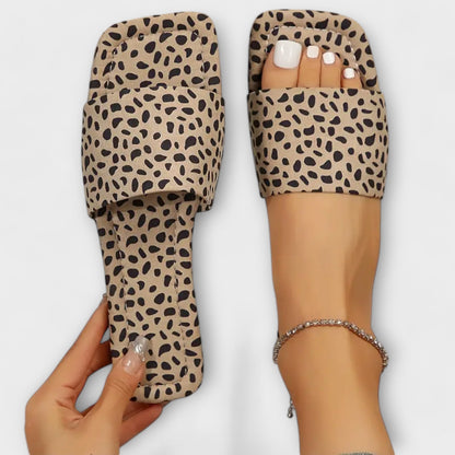 Elisabete - Leopardí vzorované plátěné mokasíny