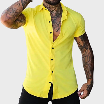 Ricardo - Slim Fit Krátký Rukáv Košile" can be rewritten as "Ricardo - Slim Fit Short Sleeve Shirt.