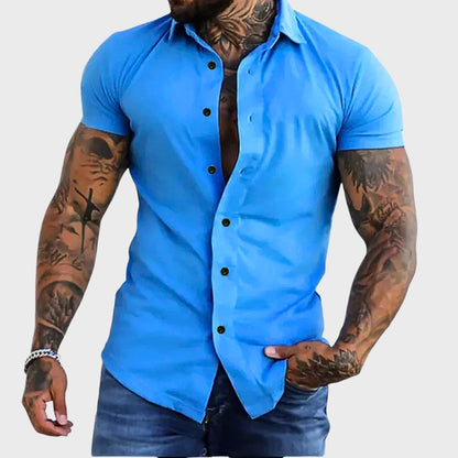 Ricardo - Slim Fit Krátký Rukáv Košile" can be rewritten as "Ricardo - Slim Fit Short Sleeve Shirt.