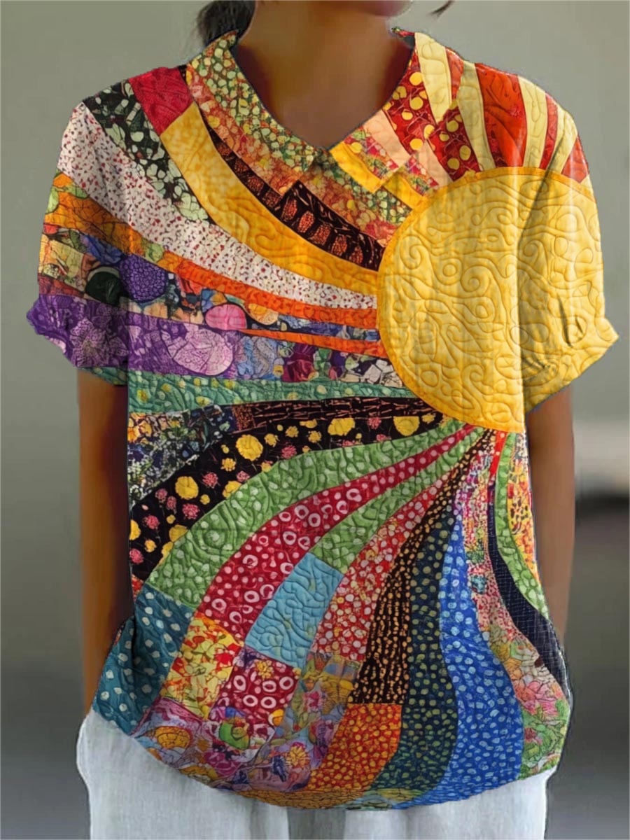 Mel - Sunburst Patchwork Shirt