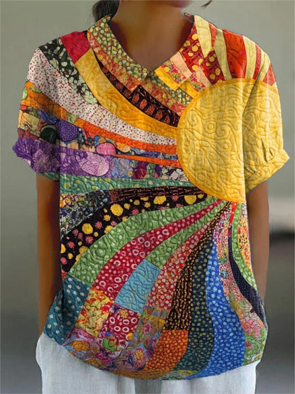 Mel - Sunburst Patchwork Shirt