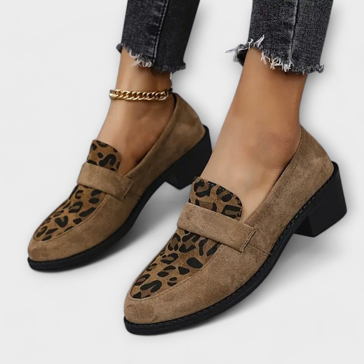 Stylowe Damskie Buty w Wzór Lamparta