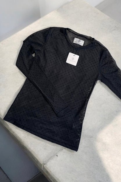 Nola Mesh | Černé tečky | Mesh blůza od Statebird