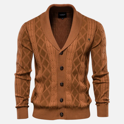 Francisco - Argyle Cardigan in Soft Blend