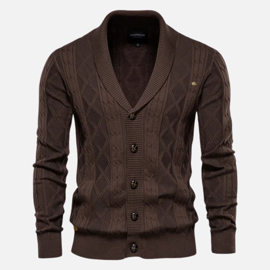 Francisco - Argyle Cardigan in Soft Blend