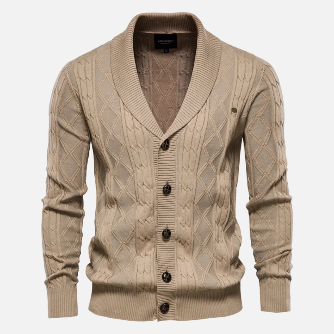 Francisco - Argyle Cardigan in Soft Blend