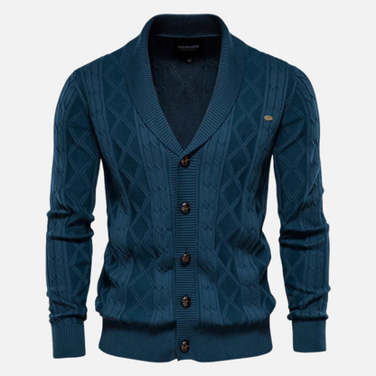 Francisco - Argyle Cardigan in Soft Blend