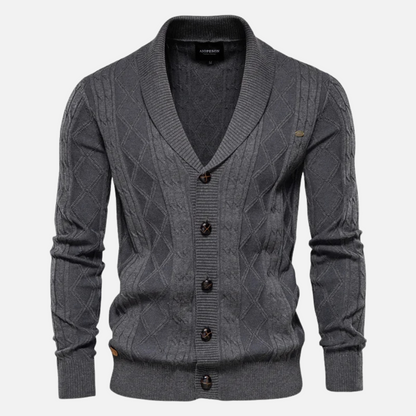 Francisco - Argyle Cardigan in Soft Blend