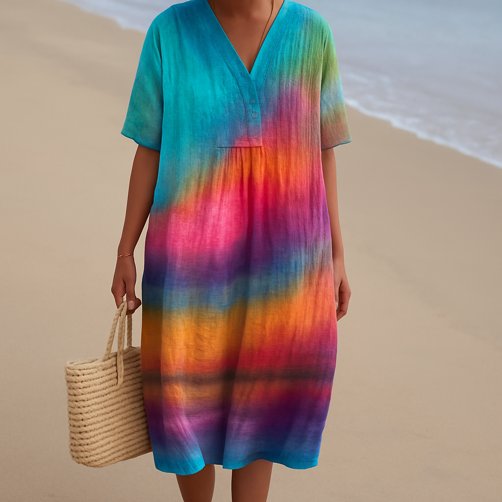 Ema - Šaty s Tie-Dye vzorem ve slunečním západu