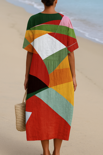 Daniela - Barevné patchwork šaty