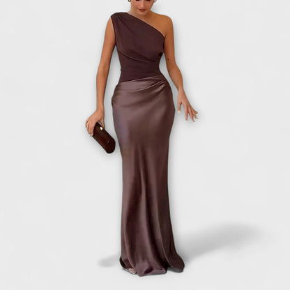 Luna - Asymmetrical Satin Dress