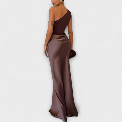 Luna - Asymmetrical Satin Dress