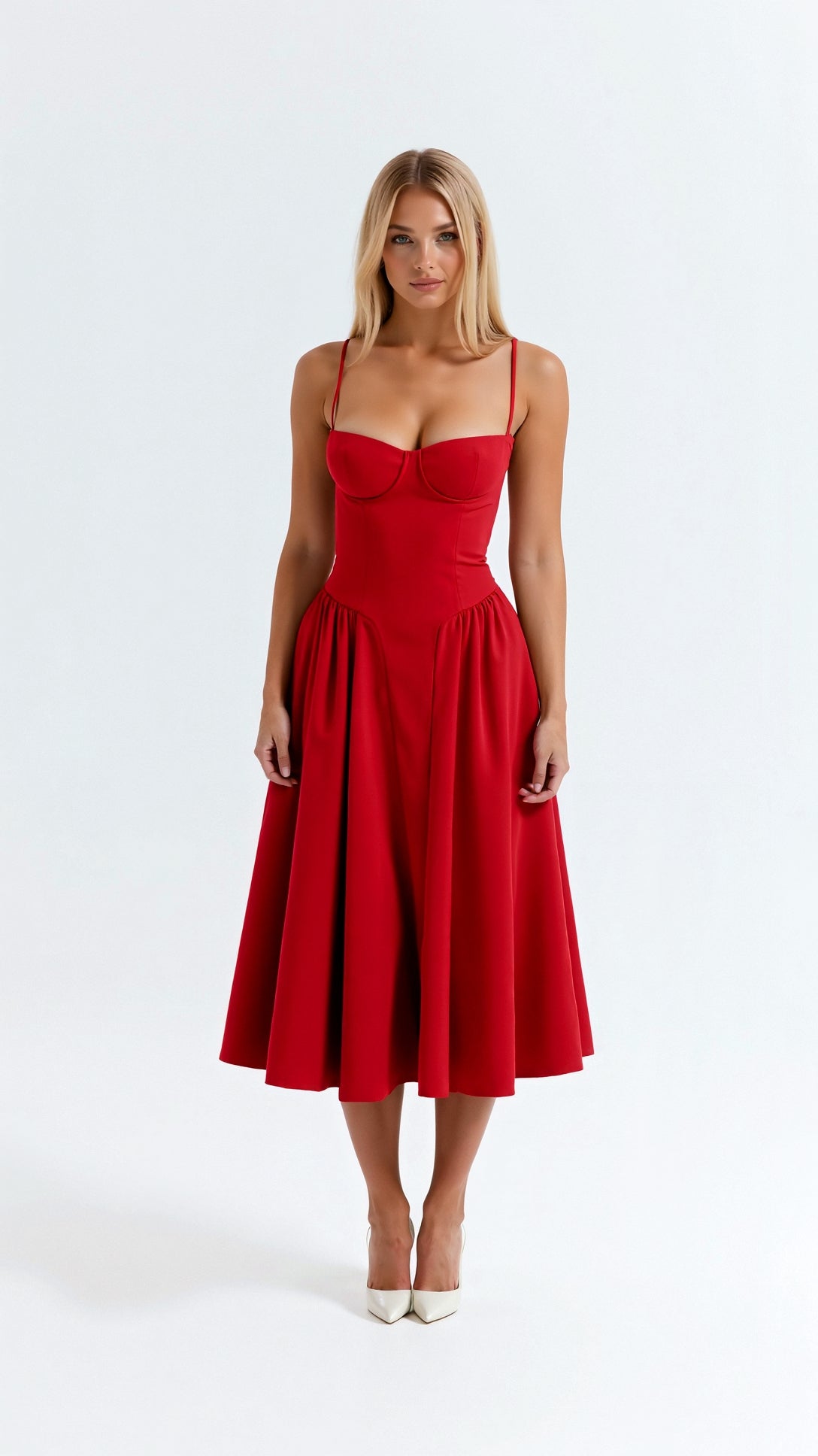 Odete - Midi Dress with Structured Corset