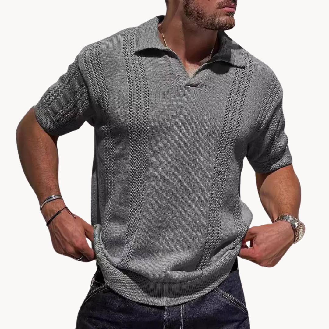 Polo z Mřížkované Tkaniny s Kontrolou Vlhkosti