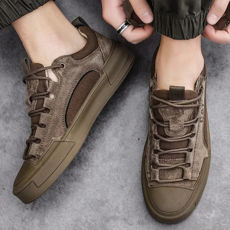 UrbanEdge - Skórzane Sneakersy Męskie