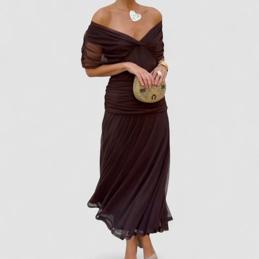 Luana - Elegantní šaty s V výstřihem