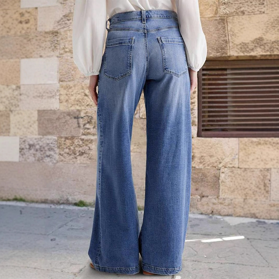 TEREZA. Široké džíny s vysokým pasem | Světle modré | Wide Leg