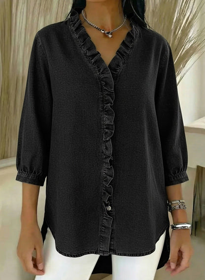 Elvari – Blouse élégante avec détails volantés