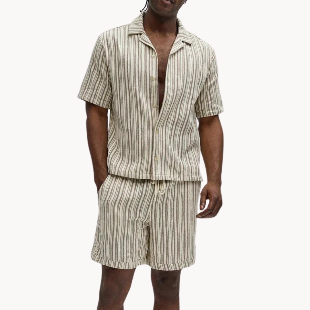 Textured Knit Polo Set