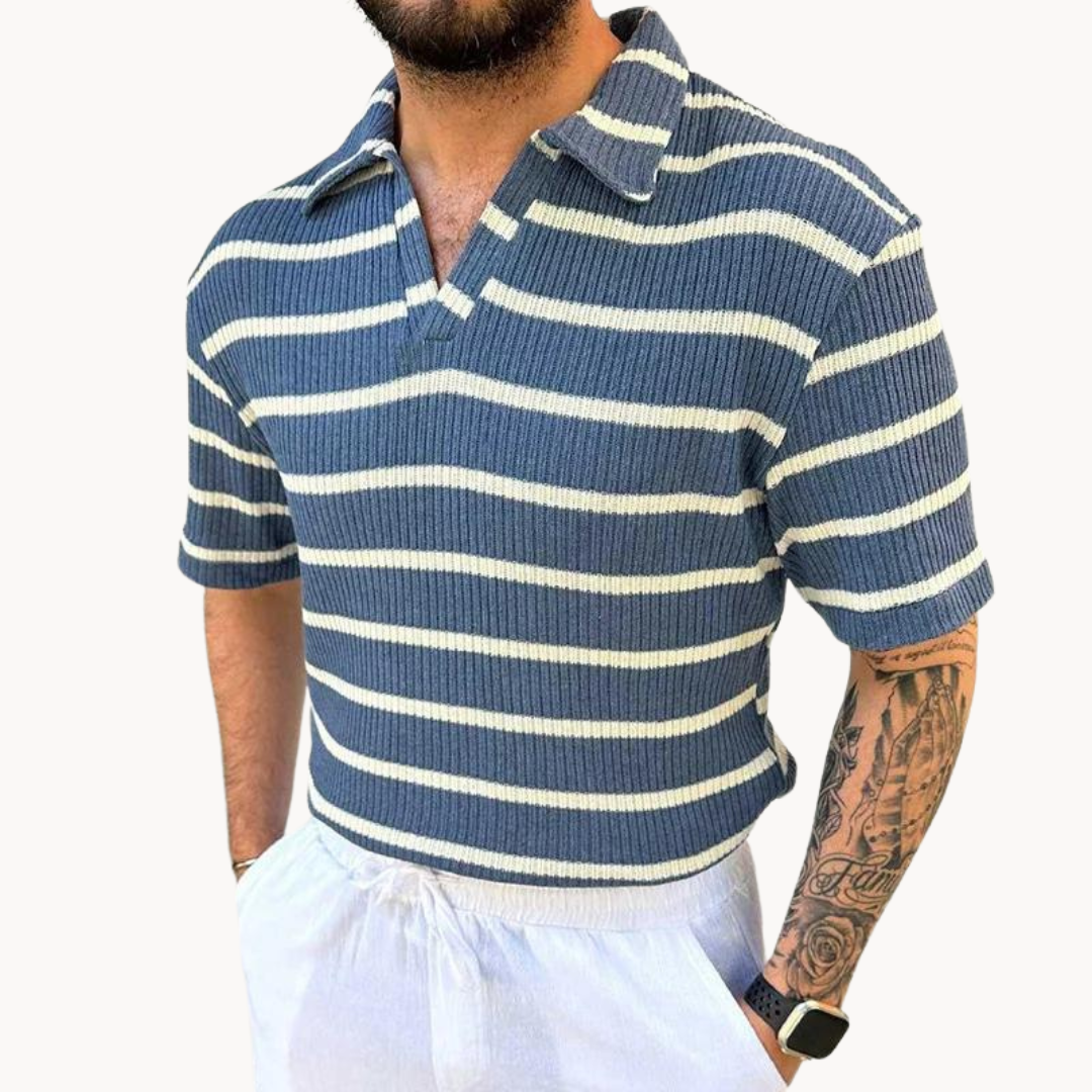 Prodyšné polo tričko s Johnny límcem