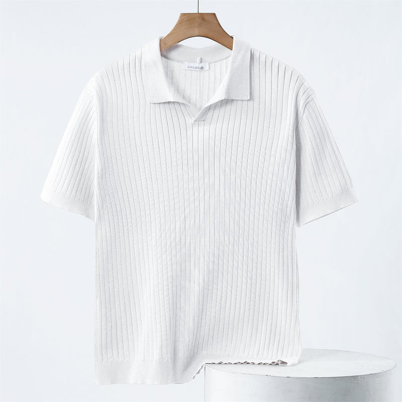 Elastanový pletený polo tričko