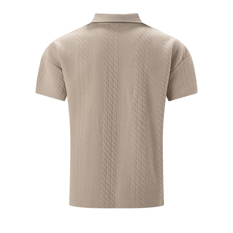 Relaksowana Koszula Polo z Wzorem Jacquard