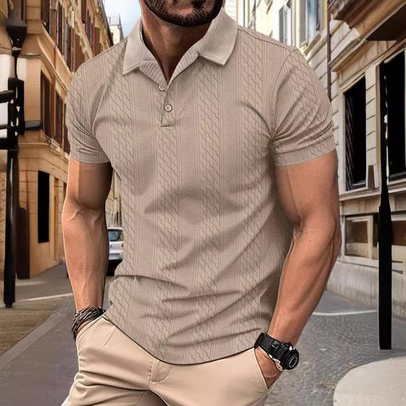 Relaksowana Koszula Polo z Wzorem Jacquard