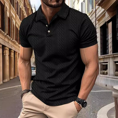 Relaxed Jacquard Texture Polo Shirt