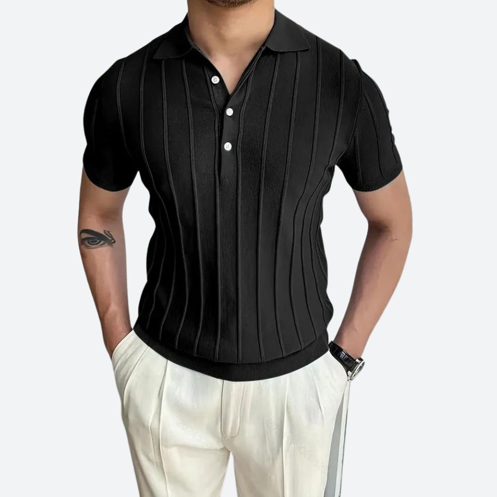 Polo Shirt - Stretch Blend with V-Neck
